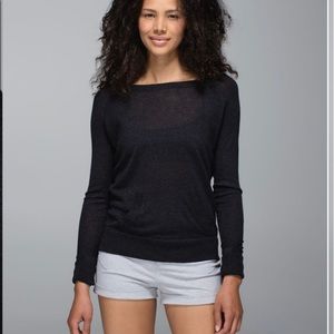 Lululemon chai time pullover heathered black (like a charcoal) knit pullover top